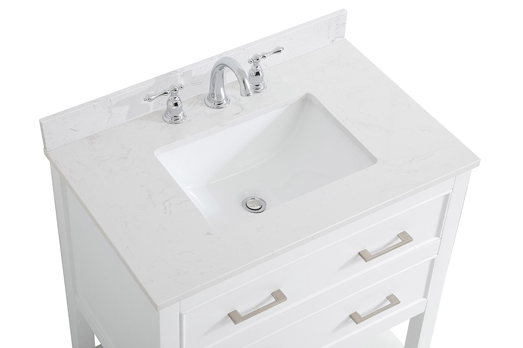 Elegant Bathroom Vanity - White (VF19030WH-BS)