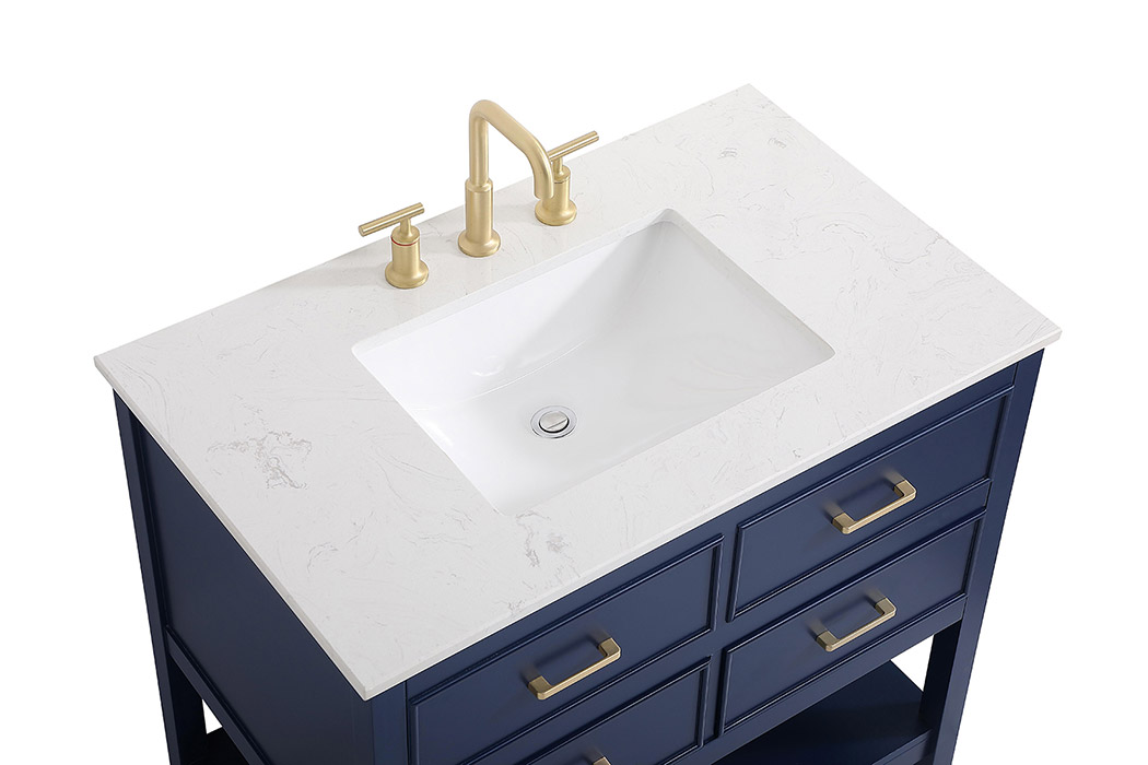 Elegant Bathroom Vanity - Blue (VF19036BL)