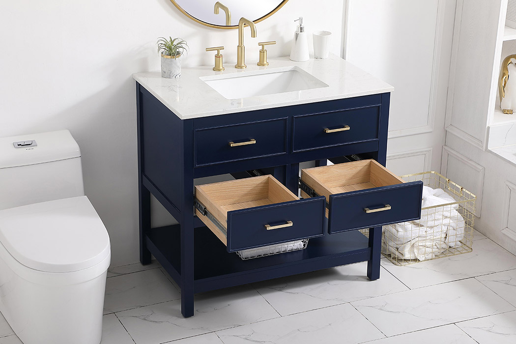 Elegant Bathroom Vanity - Blue (VF19036BL)