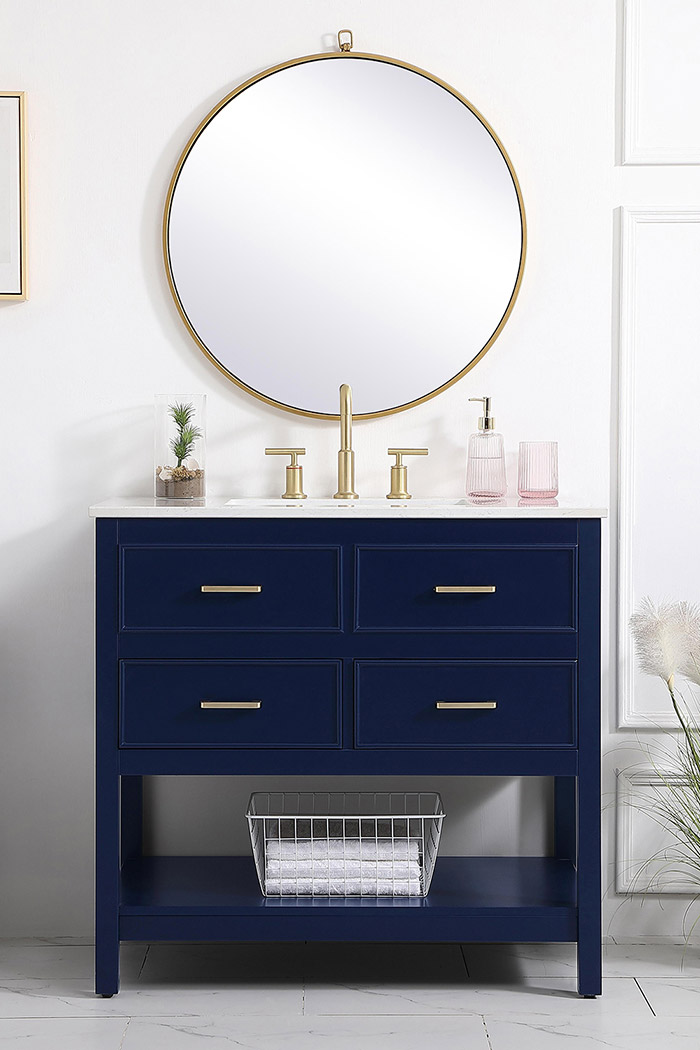 Elegant Bathroom Vanity - Blue (VF19036BL)