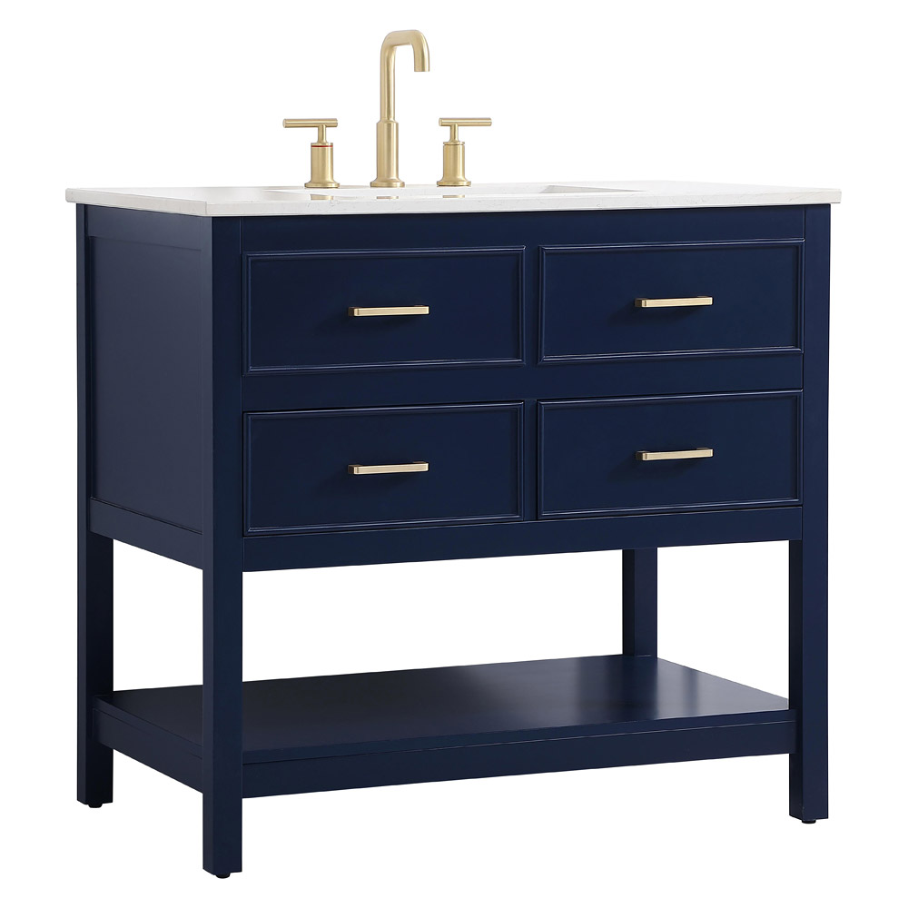 Elegant Bathroom Vanity - Blue (VF19036BL)