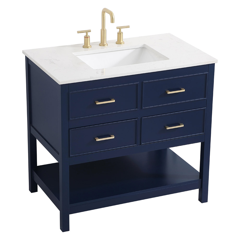 Elegant Bathroom Vanity - Blue (VF19036BL)