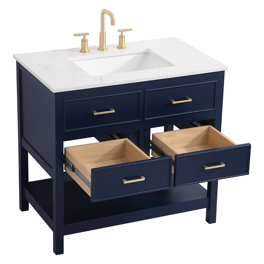 Elegant Bathroom Vanity - Blue (VF19036BL)