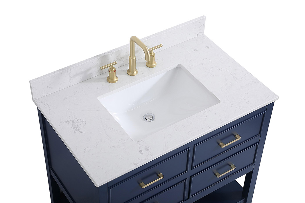 Elegant Bathroom Vanity - Blue (VF19036BL-BS)