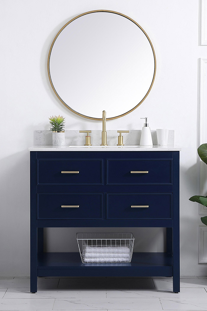 Elegant Bathroom Vanity - Blue (VF19036BL-BS)