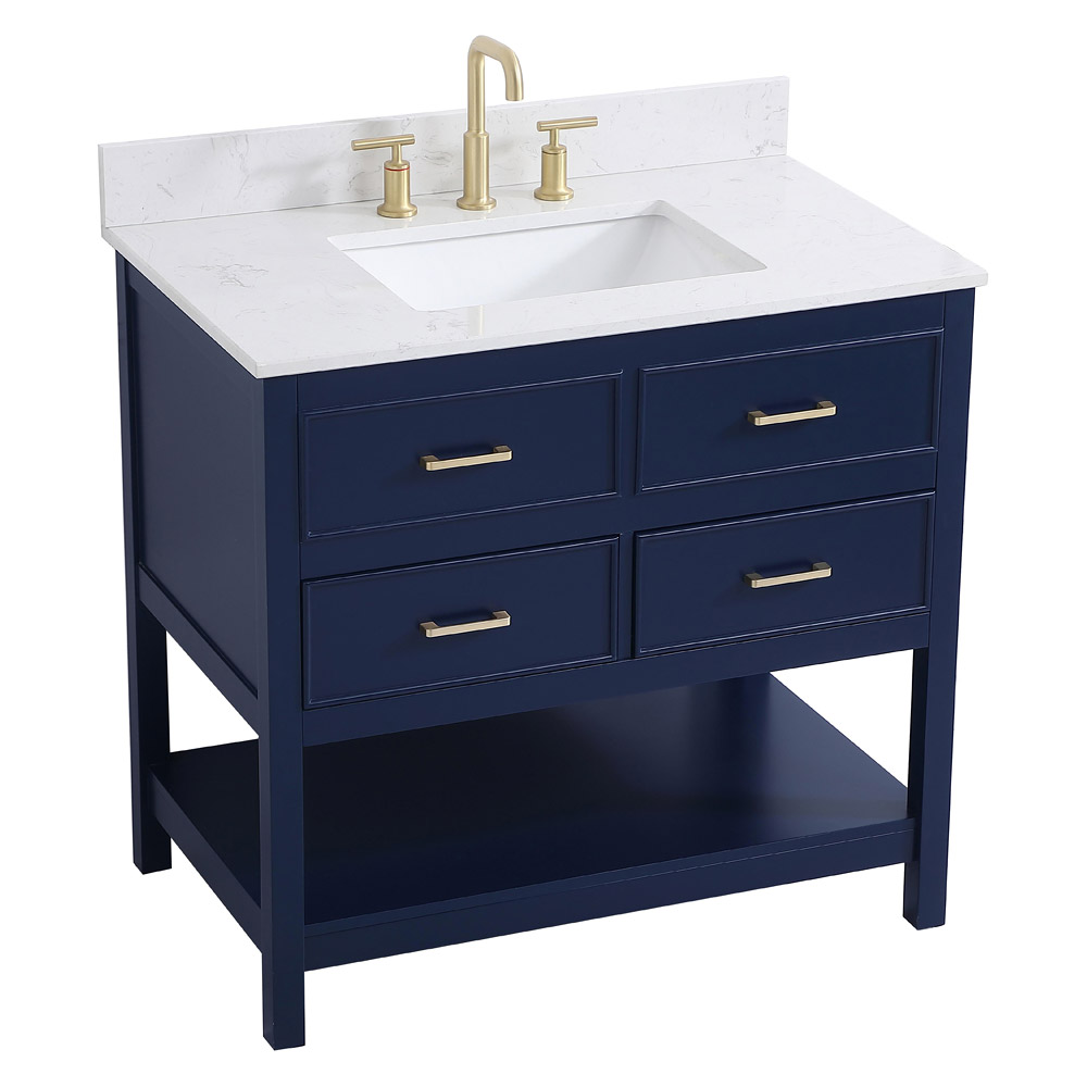 Elegant Bathroom Vanity - Blue (VF19036BL-BS)