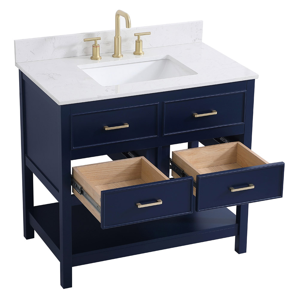 Elegant Bathroom Vanity - Blue (VF19036BL-BS)