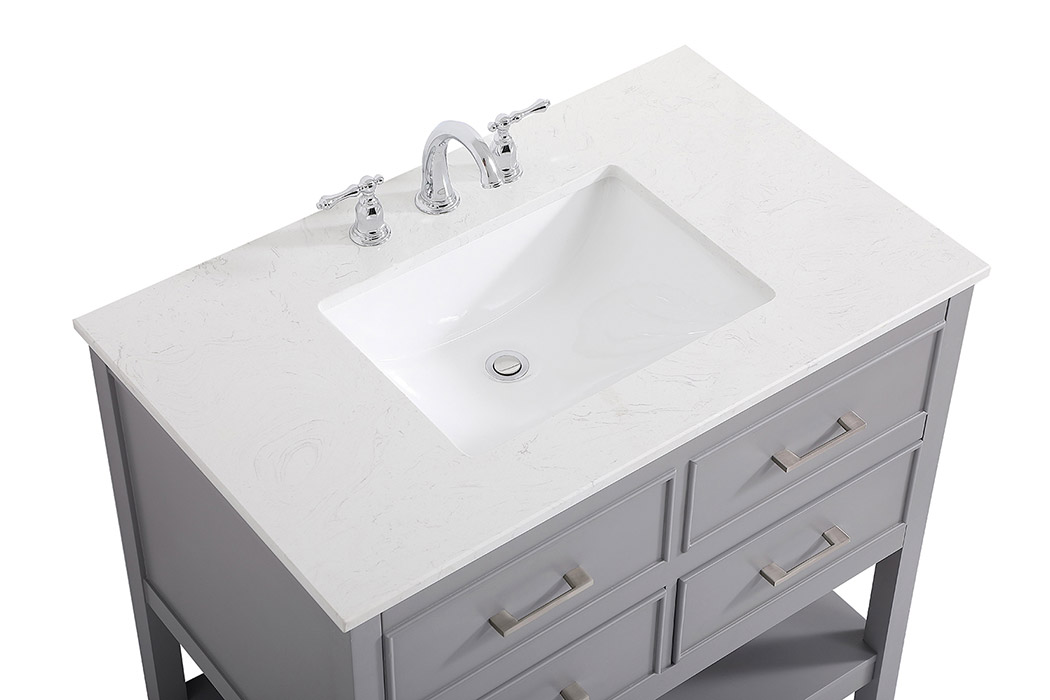 Elegant Bathroom Vanity - Gray (VF19036GR)