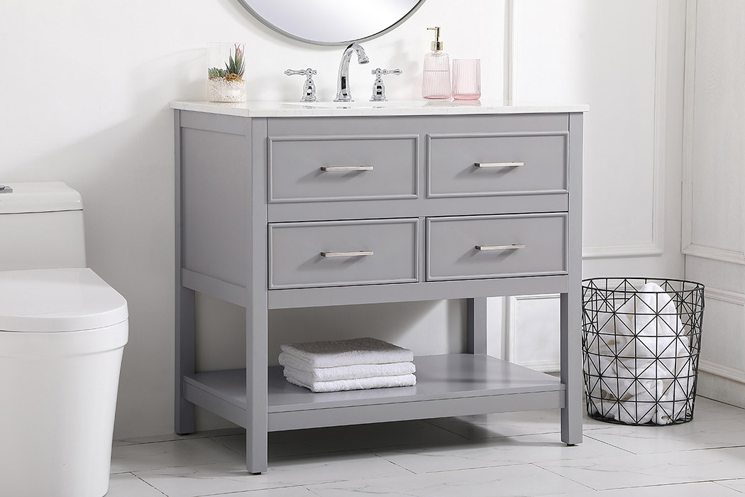 Elegant Bathroom Vanity - Gray (VF19036GR)