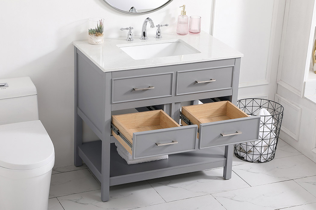 Elegant Bathroom Vanity - Gray (VF19036GR)