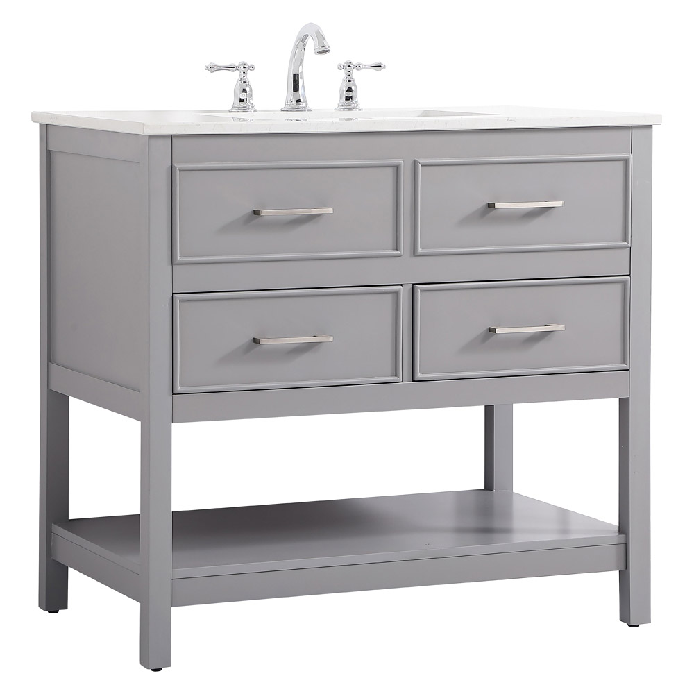 Elegant Bathroom Vanity - Gray (VF19036GR)