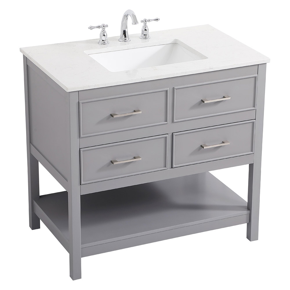 Elegant Bathroom Vanity - Gray (VF19036GR)