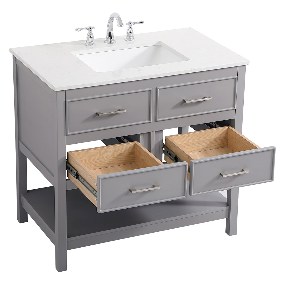 Elegant Bathroom Vanity - Gray (VF19036GR)