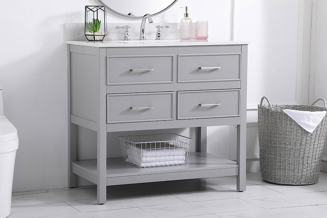 Elegant Bathroom Vanity - Gray (VF19036GR-BS)