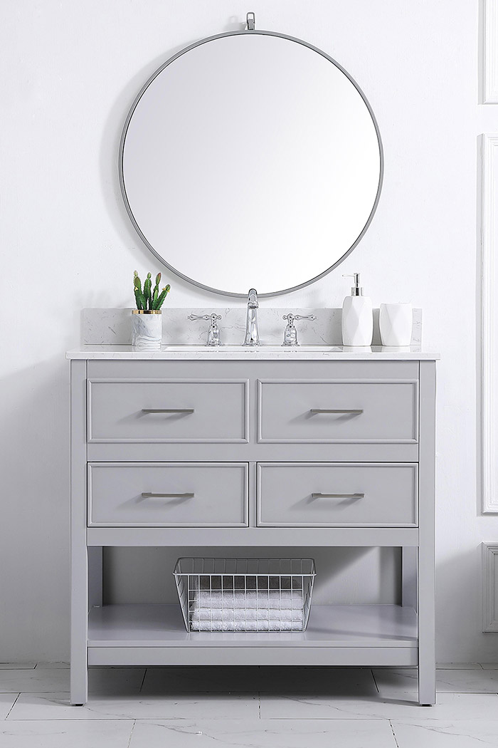 Elegant Bathroom Vanity - Gray (VF19036GR-BS)