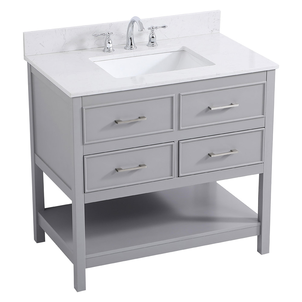 Elegant Bathroom Vanity - Gray (VF19036GR-BS)