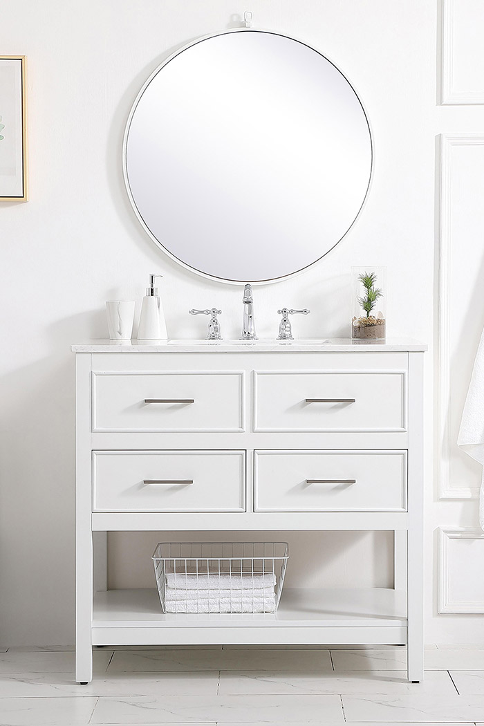 Elegant Bathroom Vanity - White (VF19036WH)