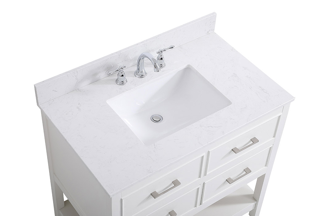 Elegant Bathroom Vanity - White (VF19036WH-BS)