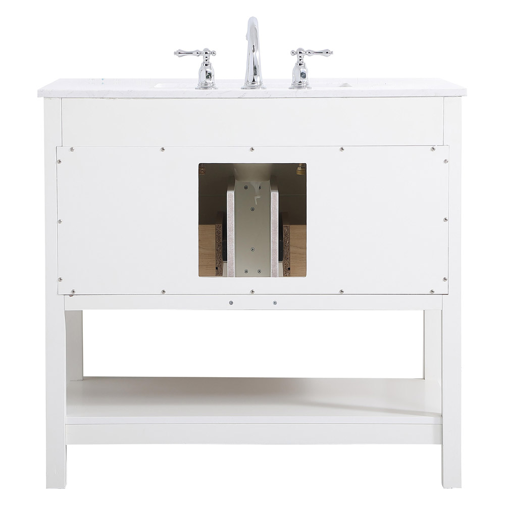 Elegant Bathroom Vanity - White (VF19036WH-BS)