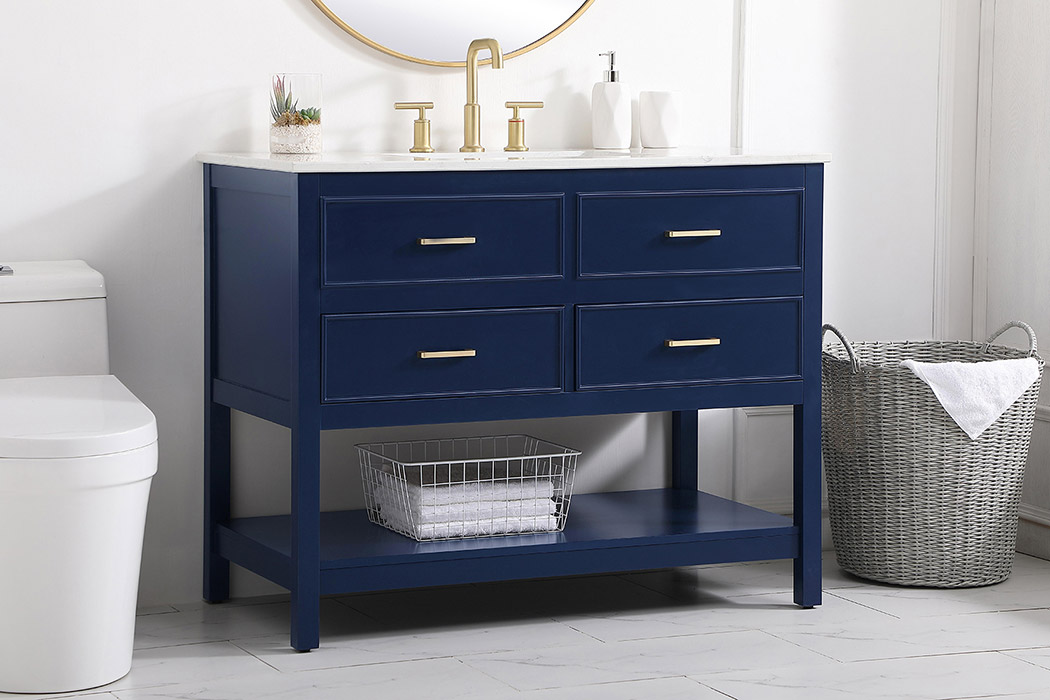 Elegant Bathroom Vanity - Blue (VF19042BL)