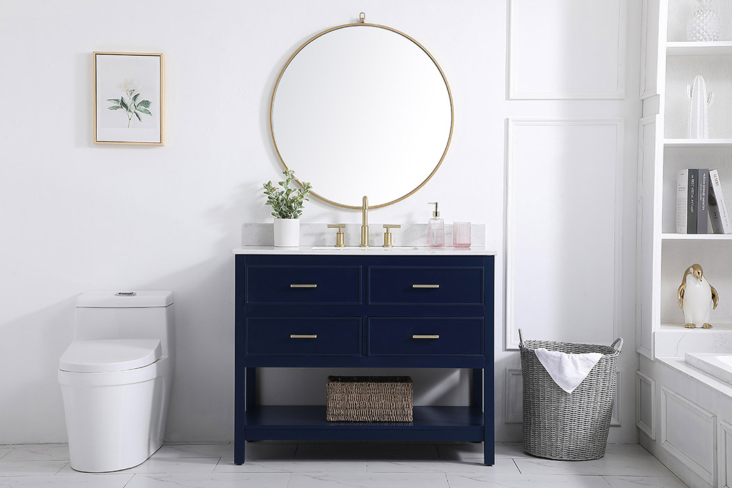 Elegant Bathroom Vanity - Blue (VF19042BL-BS)