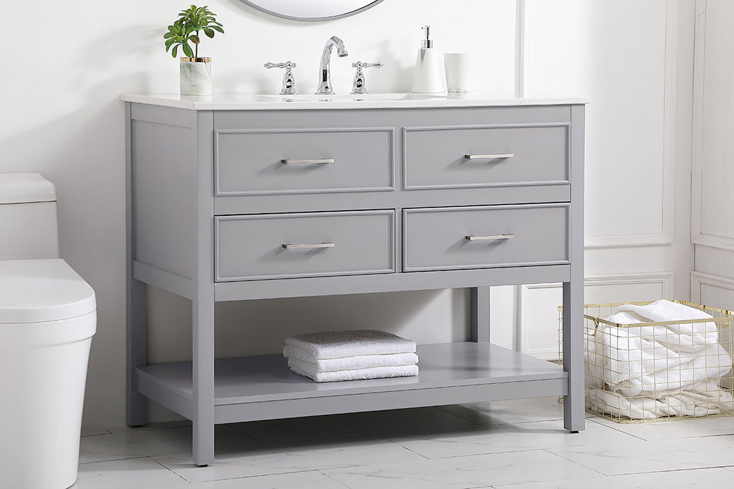 Elegant Bathroom Vanity - Gray (VF19042GR)