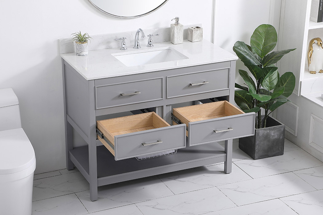 Elegant Bathroom Vanity - Gray (VF19042GR-BS)