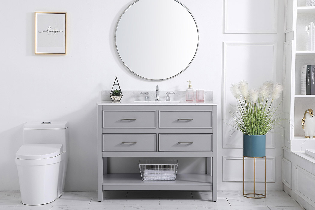 Elegant Bathroom Vanity - Gray (VF19042GR-BS)