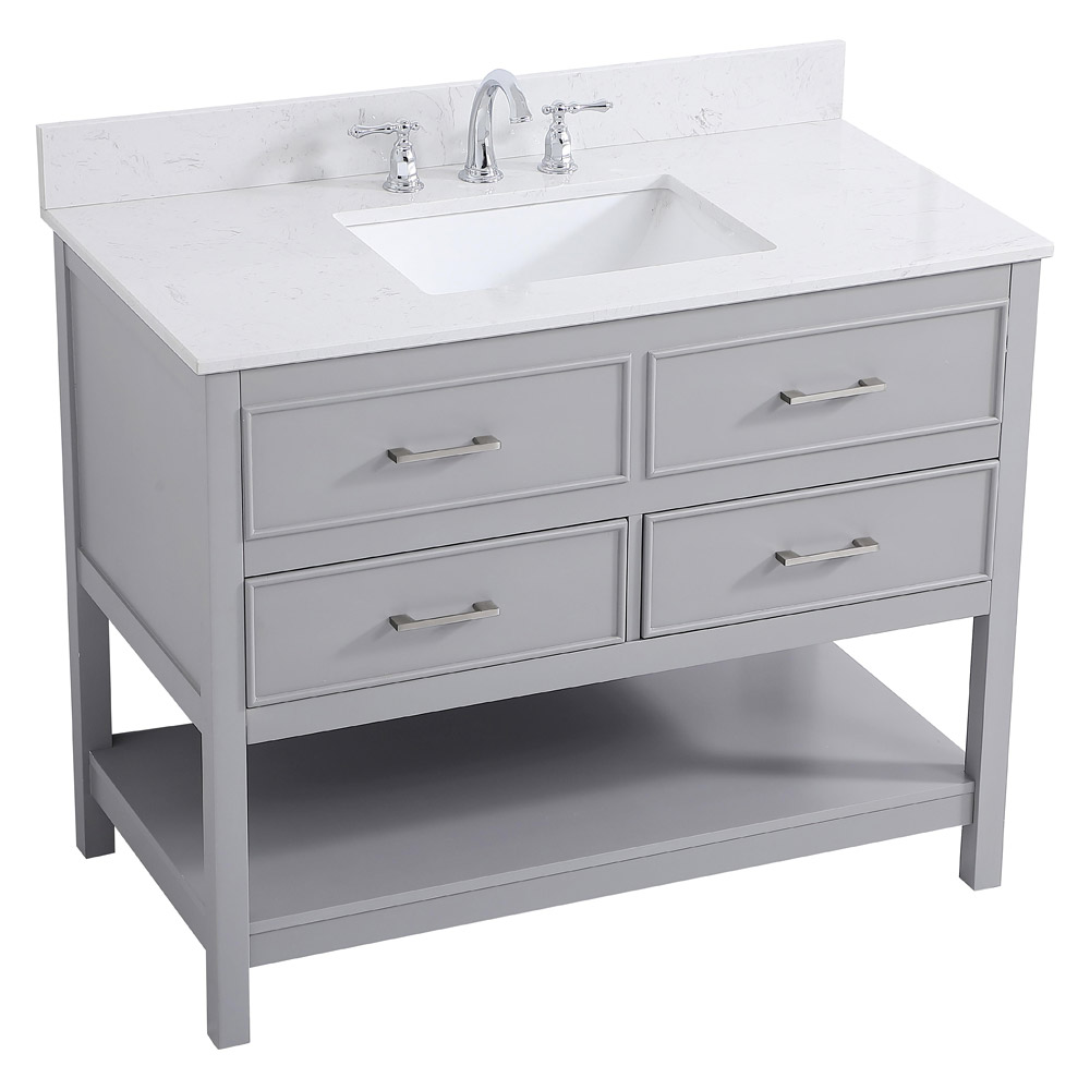 Elegant Bathroom Vanity - Gray (VF19042GR-BS)