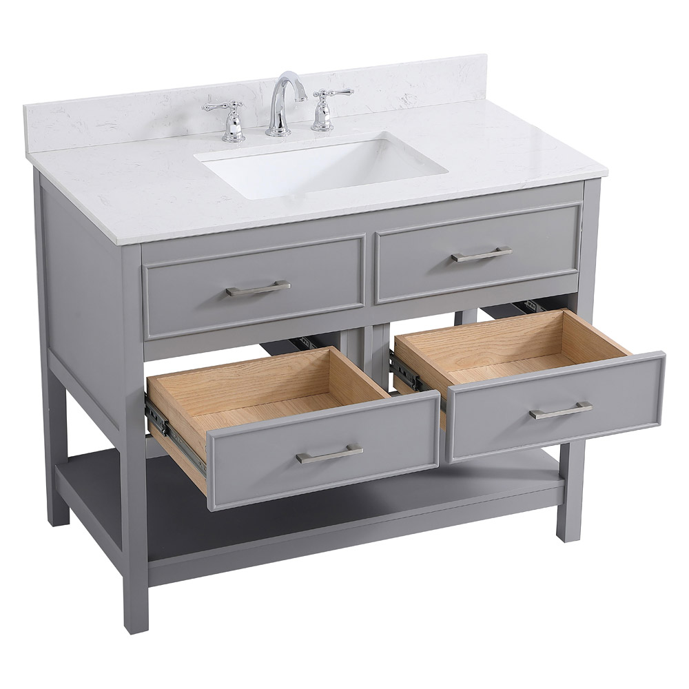 Elegant Bathroom Vanity - Gray (VF19042GR-BS)