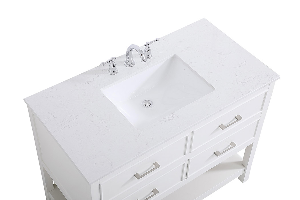 Elegant Bathroom Vanity - White (VF19042WH)