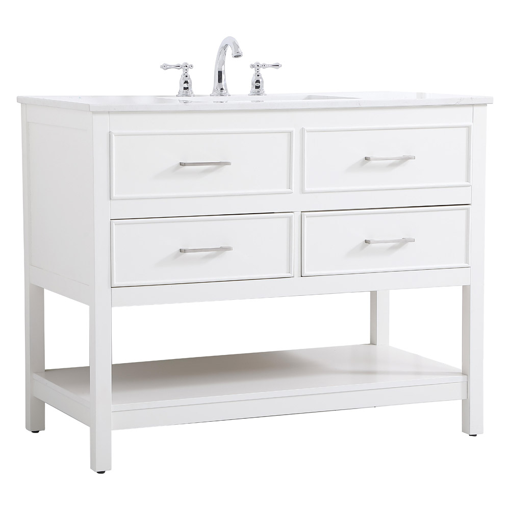 Elegant Bathroom Vanity - White (VF19042WH)