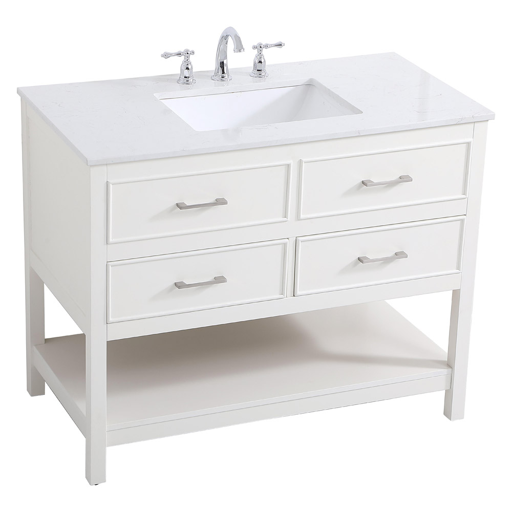 Elegant Bathroom Vanity - White (VF19042WH)