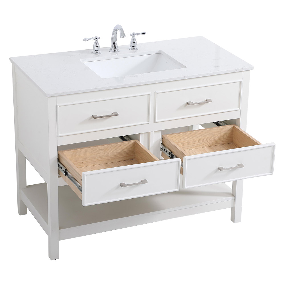 Elegant Bathroom Vanity - White (VF19042WH)