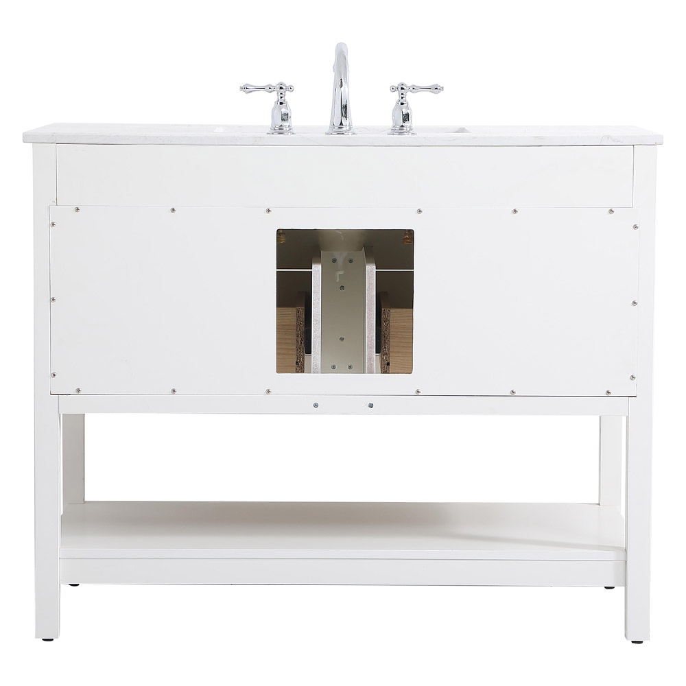 Elegant Bathroom Vanity - White (VF19042WH-BS)