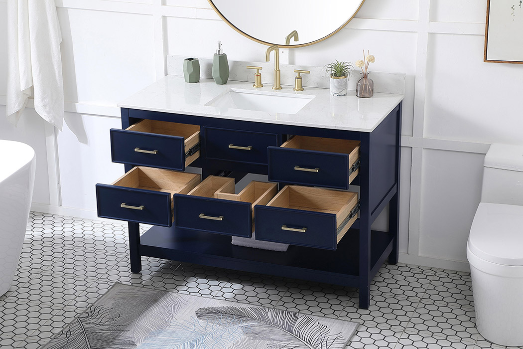 Elegant Bathroom Vanity - Blue (VF19048BL-BS)