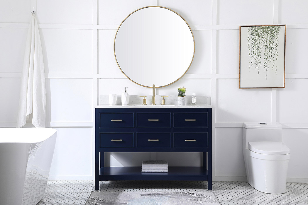 Elegant Bathroom Vanity - Blue (VF19048BL-BS)