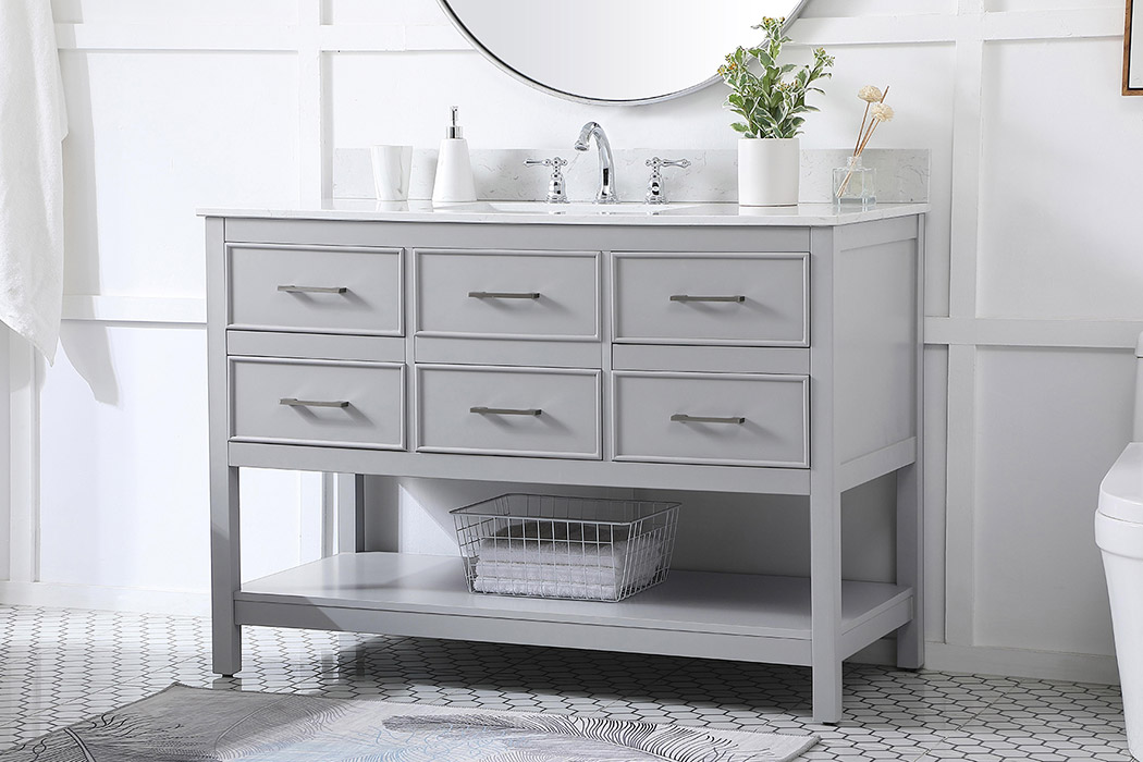 Elegant Bathroom Vanity - Gray (VF19048GR-BS)