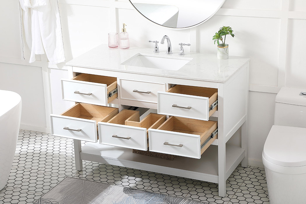 Elegant Bathroom Vanity - White (VF19048WH)