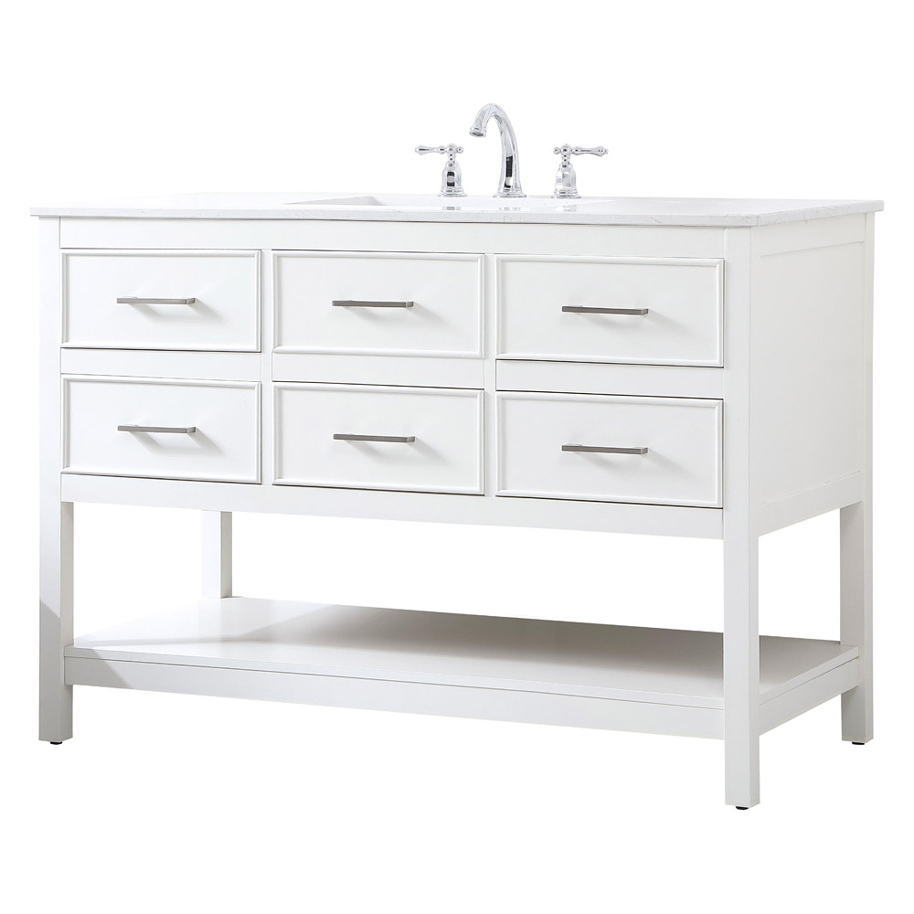 Elegant Bathroom Vanity - White (VF19048WH)