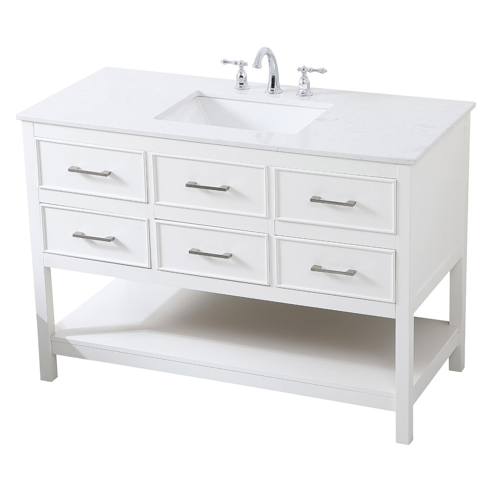 Elegant Bathroom Vanity - White (VF19048WH)