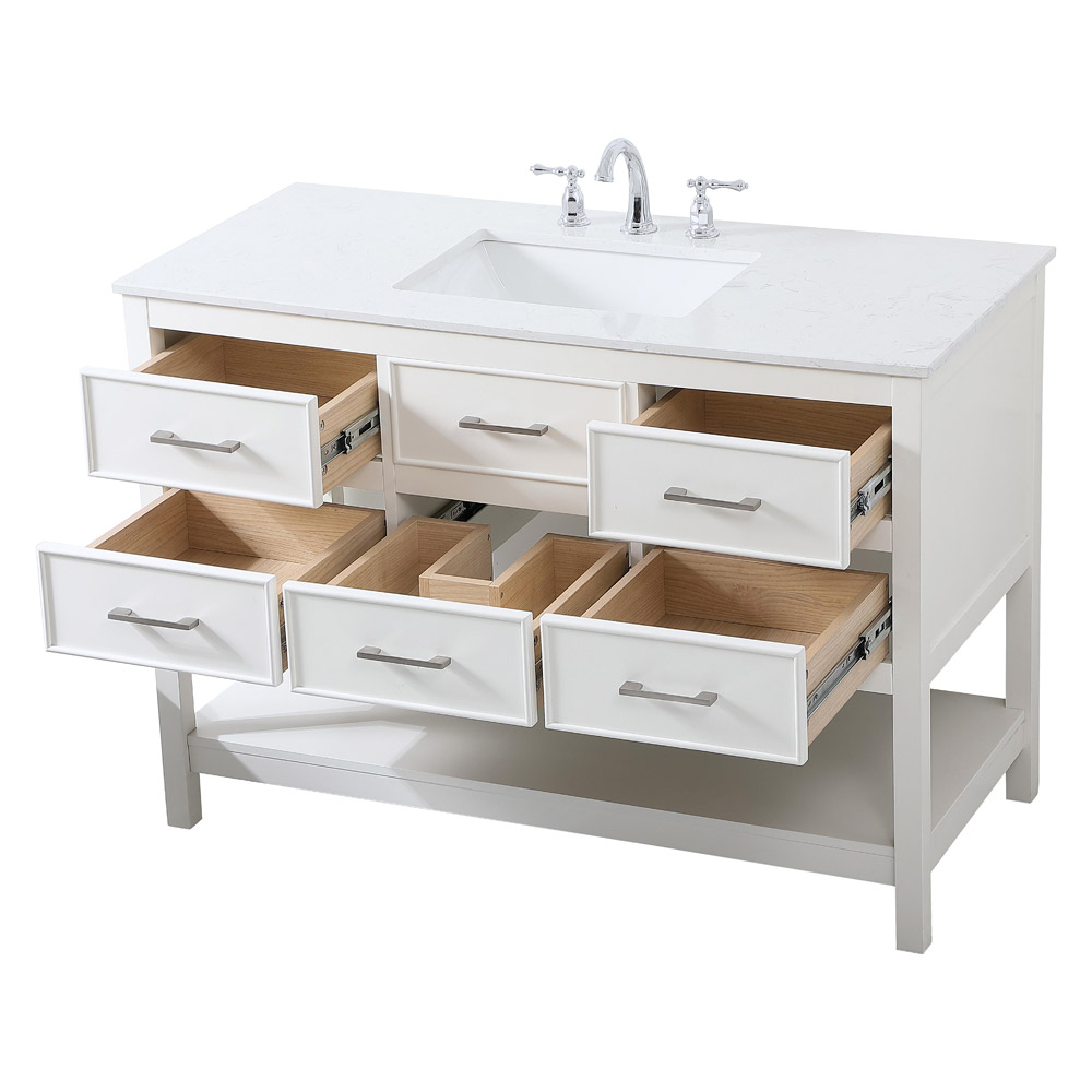 Elegant Bathroom Vanity - White (VF19048WH)