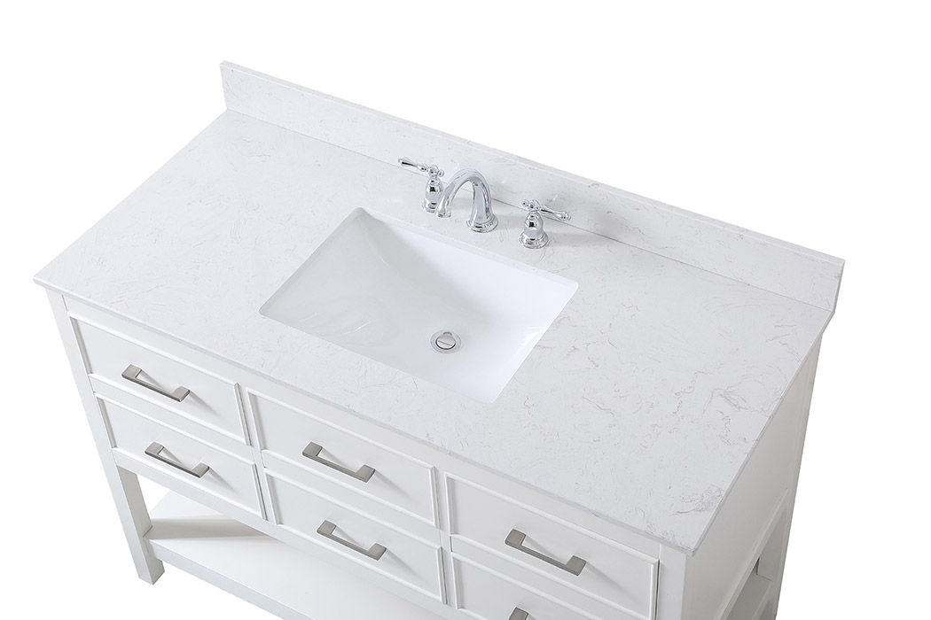 Elegant Bathroom Vanity - White (VF19048WH-BS)