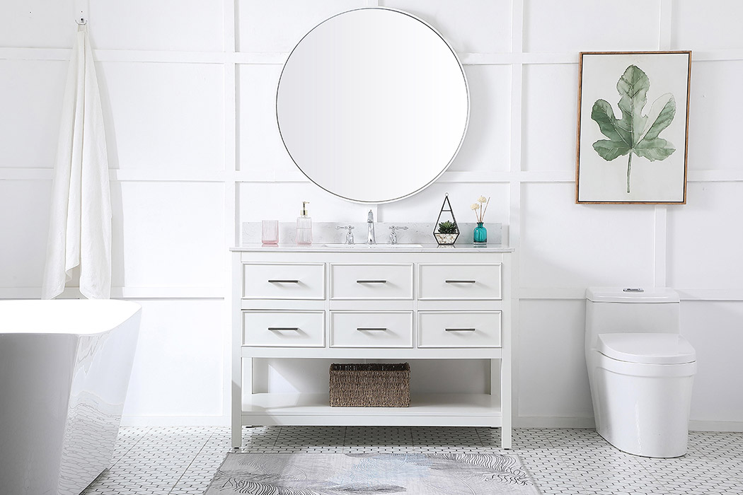 Elegant Bathroom Vanity - White (VF19048WH-BS)