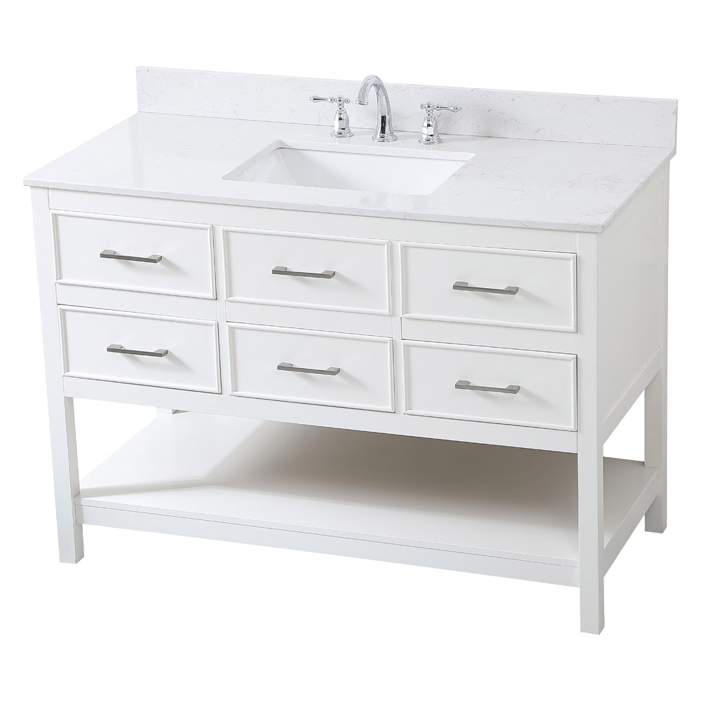 Elegant Bathroom Vanity - White (VF19048WH-BS)