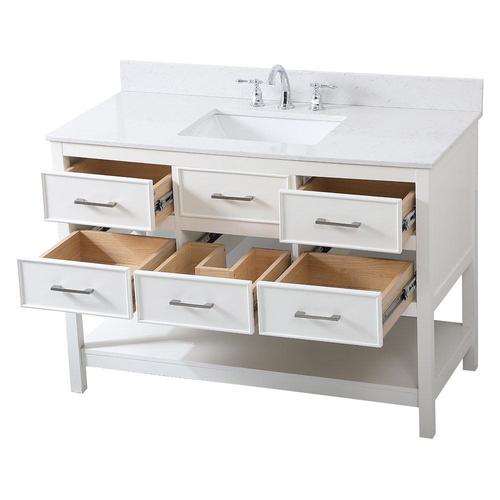 Elegant Bathroom Vanity - White (VF19048WH-BS)