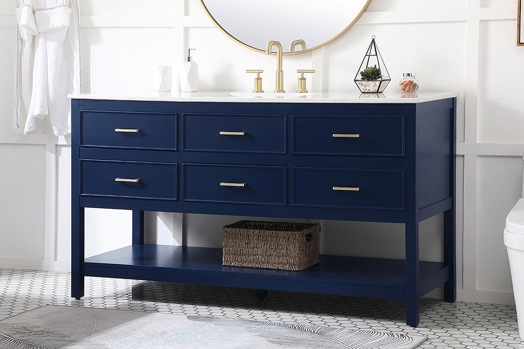 Elegant Bathroom Vanity - Blue (VF19060BL)