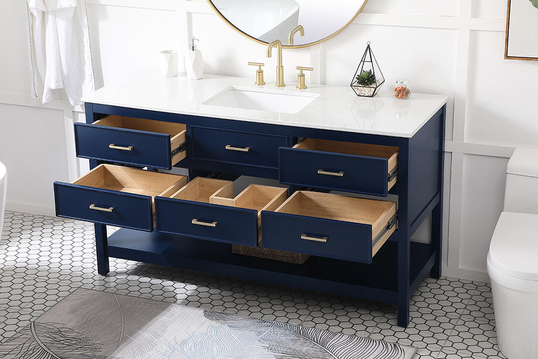 Elegant Bathroom Vanity - Blue (VF19060BL)