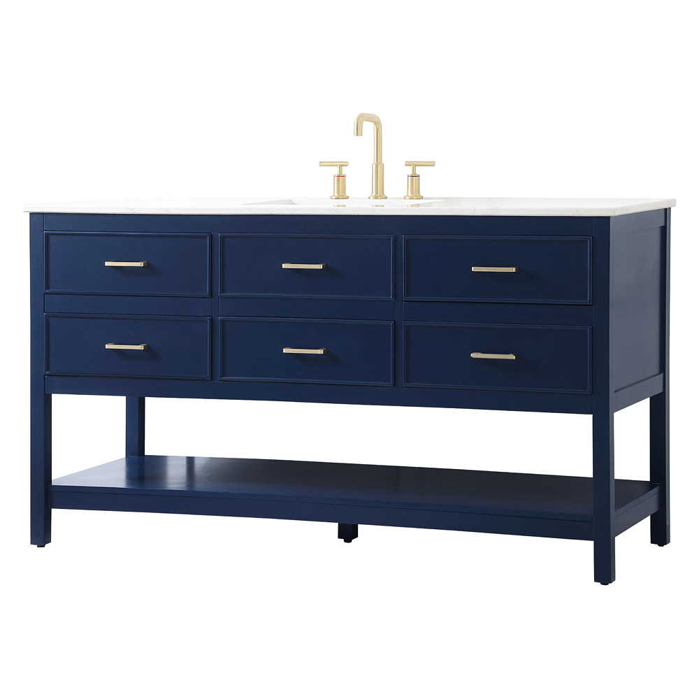 Elegant Bathroom Vanity - Blue (VF19060BL)