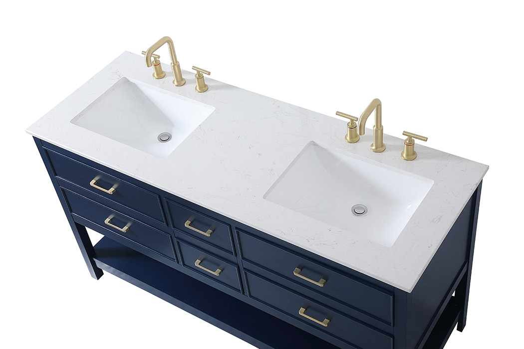 Elegant Bathroom Vanity - Blue (VF19060DBL)